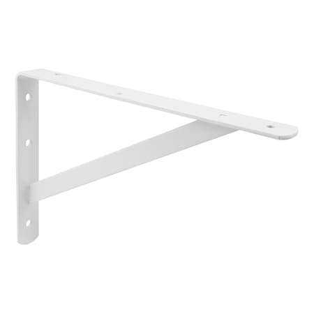 Prime-Line Shelf Bracket, 3/16 in. x 12 in. x 8 in., Steel, White Enamel Finish Single Pack MP11292